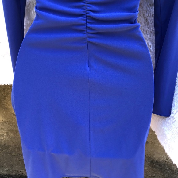 Zara Draped Blue Dress - Picture 8 of 12